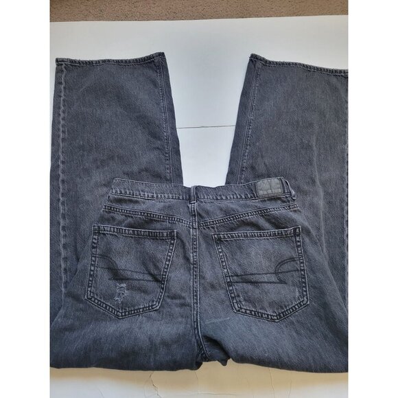 American Eagle Black Skater Jeans Distressed Size 8 Regular Straight Leg Casual - Picture 8 of 8
